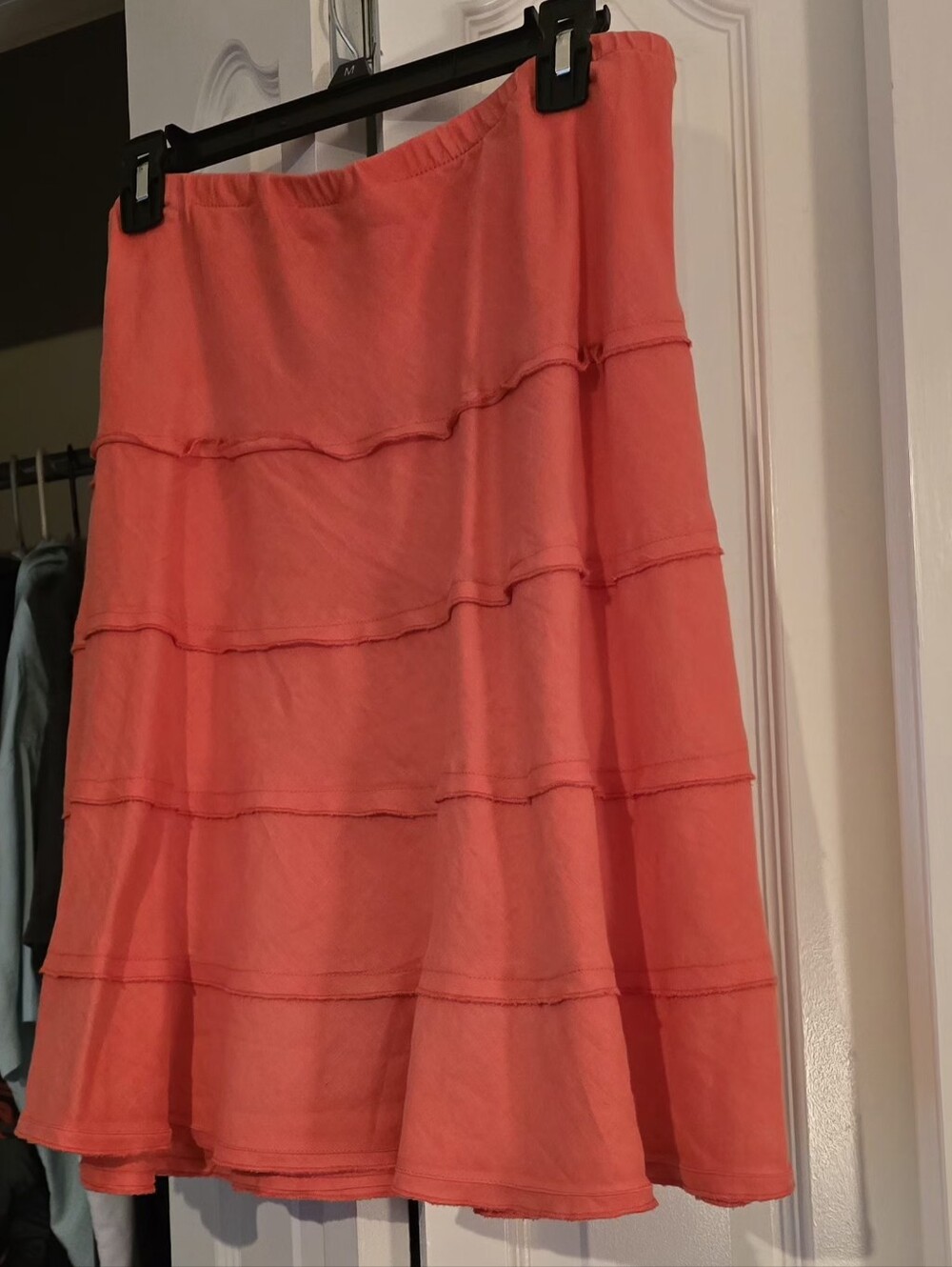 Soft Surroundungs Women's Coral Tiered A-Line Skirt Size PL
